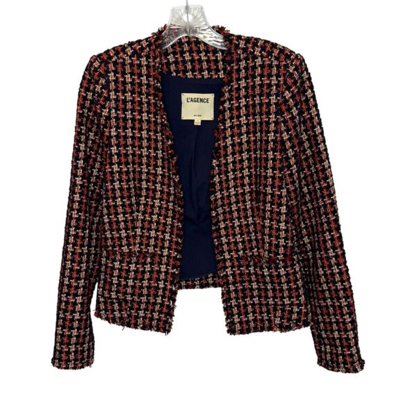 L'Agence Adette Black Orange Tweed Blazer - Size M - Picture 2 of 8
